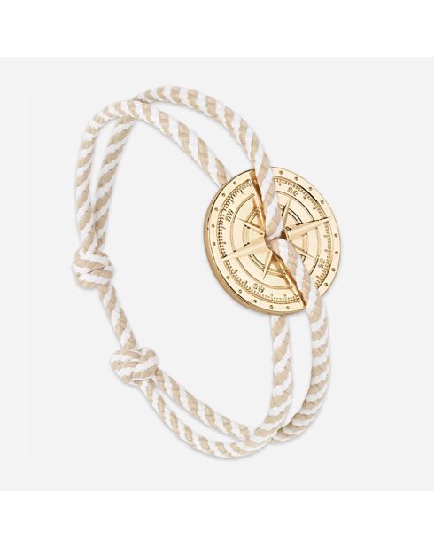 Bracelet Rose Des Vents Alma en plaqué Or beige/blanc