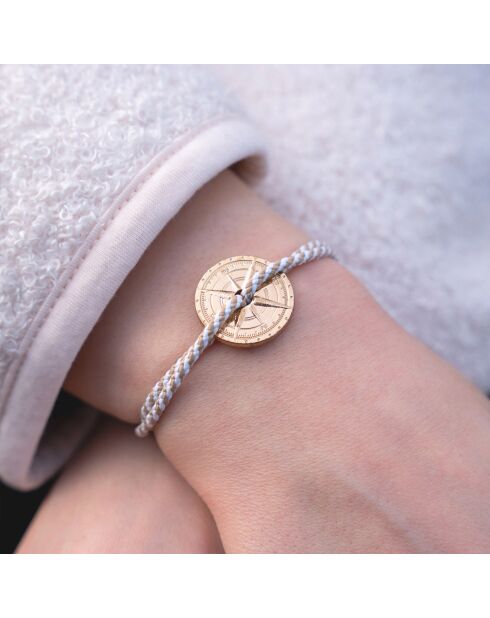 Bracelet Rose Des Vents Alma en plaqué Or beige/blanc