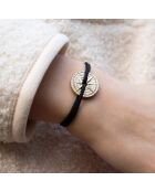 Rose Des Vents Tolbiac armband in zwart verguld