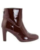 Bottines en Cuir verni Augustine bordeaux - Talon 8 cm