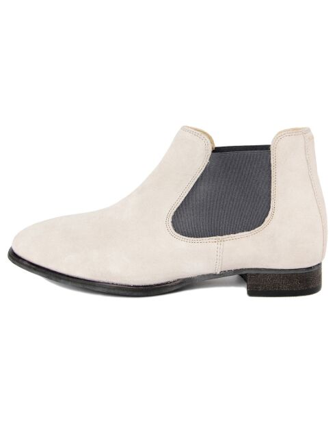 Chelsea Boots en Velours de Cuir Clara beiges