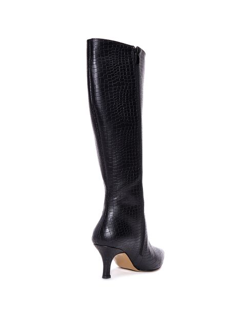 Bottes Iris noires - Talon 7 cm