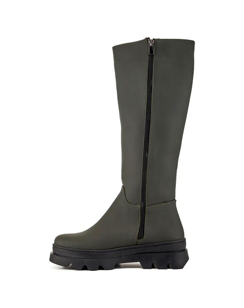 Bottes Oumaima kaki - Talon 5 cm