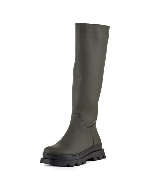 Bottes Oumaima kaki - Talon 5 cm