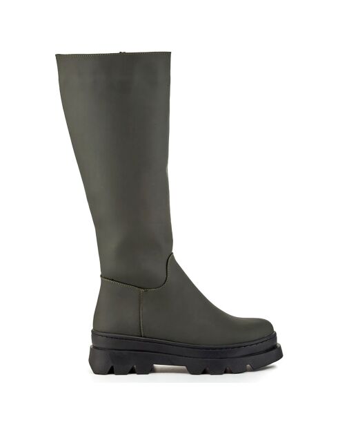 Bottes Oumaima kaki - Talon 5 cm