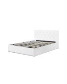 Lit coffre Hanna en PVC blanc avec sommier 140x190cm