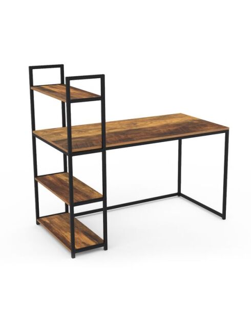 Bureau bibliothèque 2 en 1 Elize en bois et métal