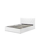 Lit coffre Hanna en PVC blanc avec sommier 160x200cm