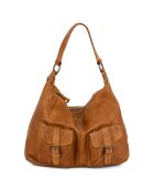 Sac porté épaule en Cuir Albareto ocre - 35.5x30x10 cm