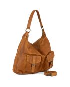 Sac porté épaule en Cuir Albareto ocre - 35.5x30x10 cm