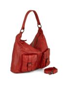 Sac porté épaule en Cuir Albareto rouge - 35.5x30x10 cm