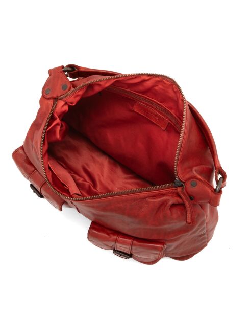 Sac porté épaule en Cuir Albareto rouge - 35.5x30x10 cm