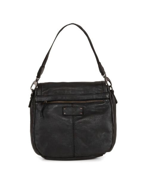 Sac bandoulière en Cuir Rovetta noir - 24x24x9 cm