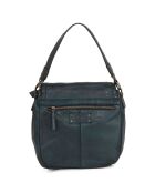 Sac bandoulière en Cuir Rovetta bleu jeans - 24x24x9 cm