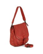 Sac bandoulière en Cuir Rovetta rouge - 24x24x9 cm