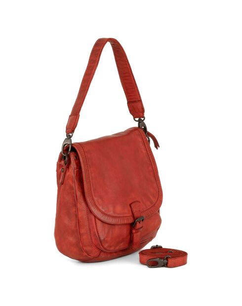 Sac bandoulière en Cuir Rovetta rouge - 24x24x9 cm