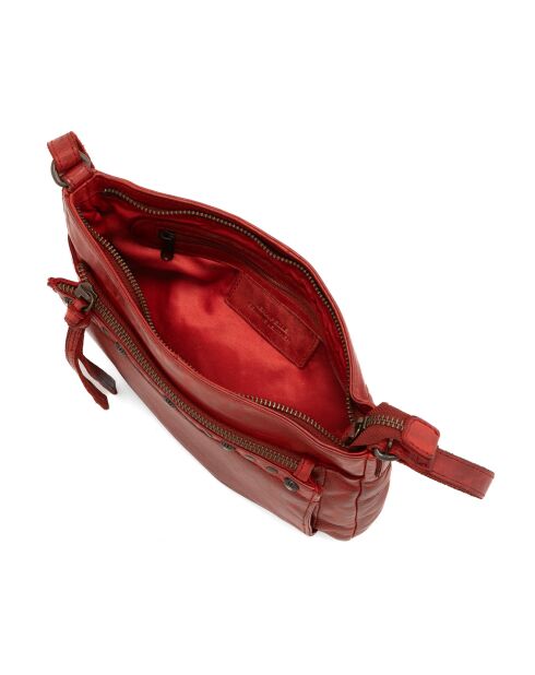 Sac bandoulière en Cuir Nogara rouge - 24x17x3 cm