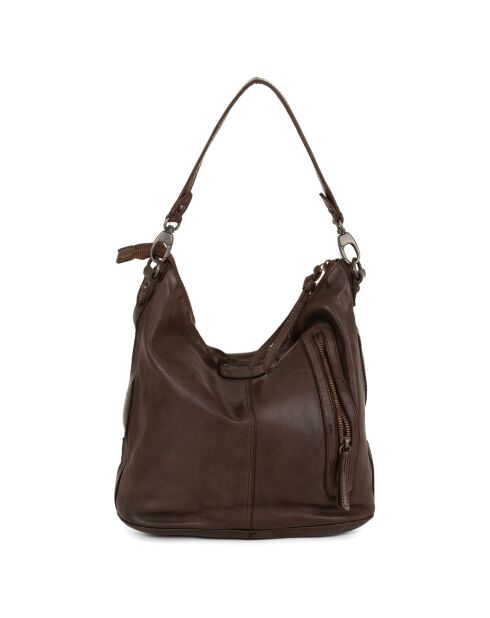 Sac porté épaule en Cuir Gremiasco marron - 27x28x16.5 cm