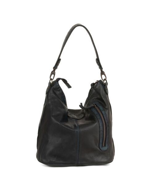 Sac porté épaule en Cuir Gremiasco bleu jeans - 27x28x16.5 cm