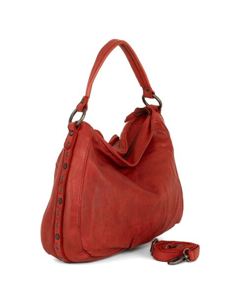 Sac porté épaule en Cuir Mentana rouge - 33x25x10 cm