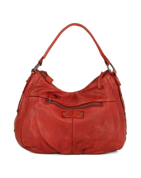 Sac porté épaule en Cuir Mentana rouge - 33x25x10 cm