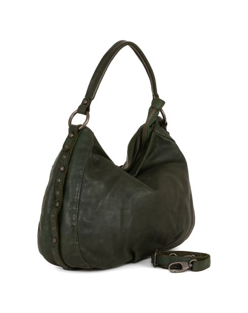 Sac porté épaule en Cuir Mentana vert - 33x25x10 cm