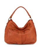 Sac porté épaule en Cuir Mentana orange - 33x25x10 cm