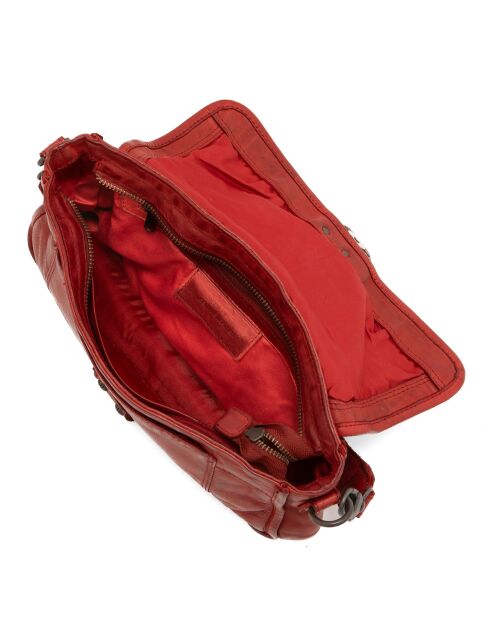 Sac porté épaule en Cuir Gualtieri rouge - 30x17x7 cm