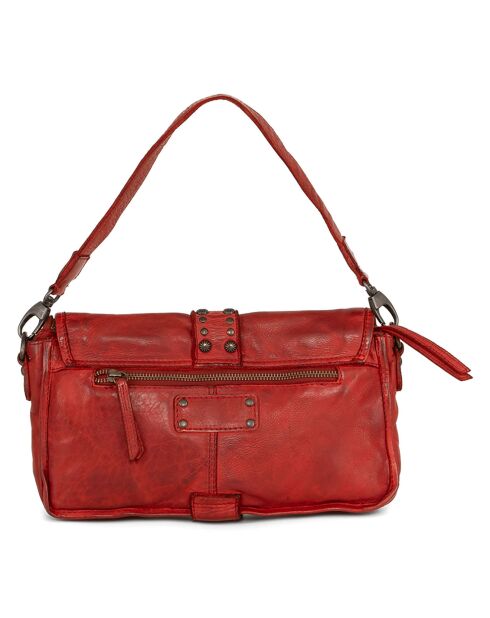 Sac porté épaule en Cuir Gualtieri rouge - 30x17x7 cm