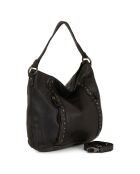 Sac bowling en Cuir Fusignano noir - 38x22x15 cm