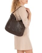 Sac bowling en Cuir Fusignano marron - 38x22x15 cm