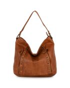 Sac bowling en Cuir Fusignano taupe - 38x22x15 cm