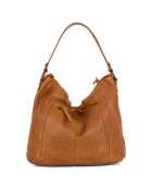 Sac bowling en Cuir Fusignano ocre - 38x22x15 cm