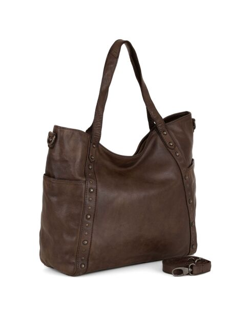 Sac porté épaule en Cuir Nomaglio marron - 33x29x13 cm