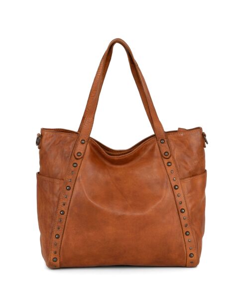 Sac porté épaule en Cuir Nomaglio taupe - 33x29x13 cm