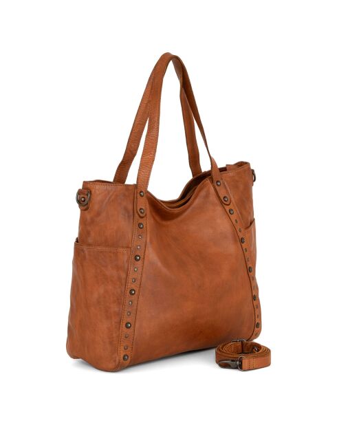 Sac porté épaule en Cuir Nomaglio taupe - 33x29x13 cm