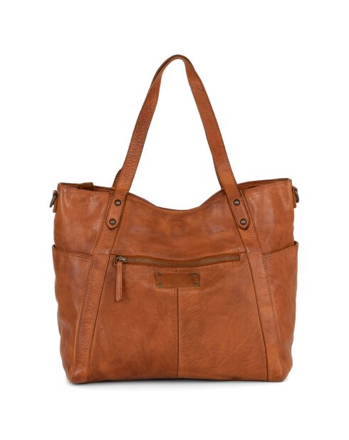 Sac porté épaule en Cuir Nomaglio taupe - 33x29x13 cm