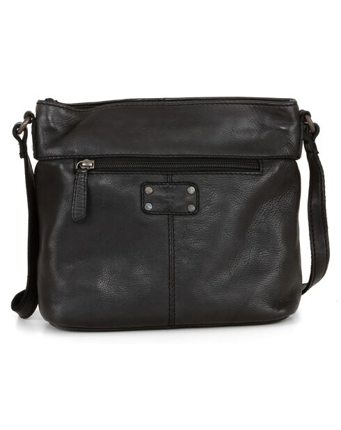 Sac bandoulière en Cuir Foggia noir - 24x21x7 cm