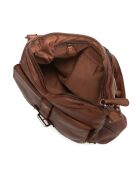 Sac bandoulière en Cuir Foggia marron - 24x21x7 cm