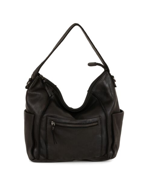 Sac porté épaule en Cuir Pizzale noir - 29x29x12 cm