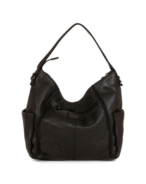 Sac porté épaule en Cuir Pizzale noir - 29x29x12 cm