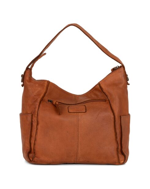 Sac porté épaule en Cuir Pizzale taupe - 29x29x12 cm