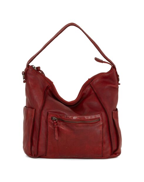 Sac porté épaule en Cuir Pizzale rouge - 29x29x12 cm