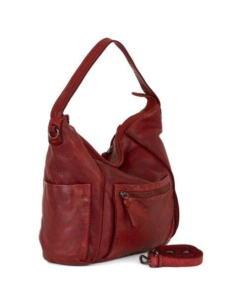 Sac porté épaule en Cuir Pizzale rouge - 29x29x12 cm