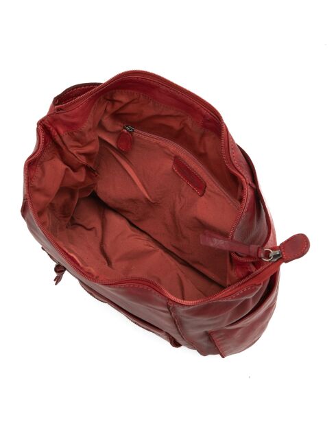 Sac porté épaule en Cuir Pizzale rouge - 29x29x12 cm