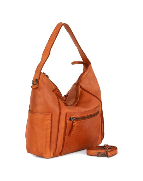 Sac porté épaule en Cuir Pizzale orange - 29x29x12 cm