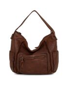 Sac porté épaule en Cuir Pizzale marron - 29x29x12 cm