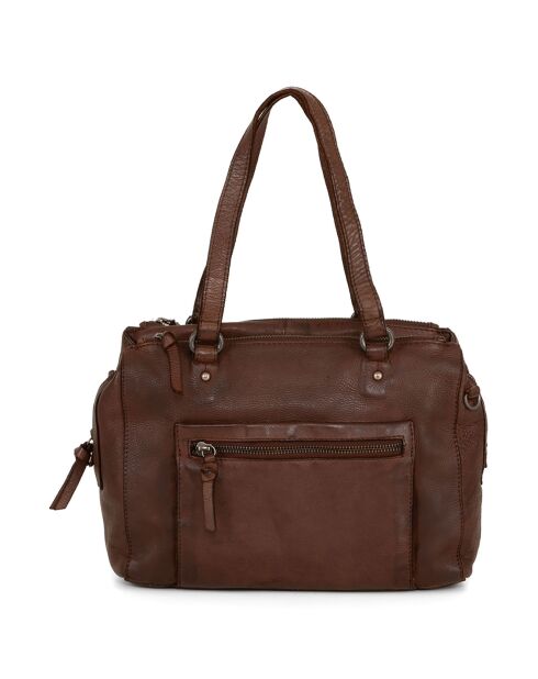 Sac porté épaule en Cuir Buscemi marron - 28x21x10 cm