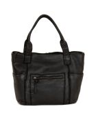 Sac porté épaule en Cuir Romanengo noir - 30x27.5x17 cm