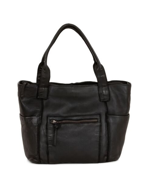 Sac porté épaule en Cuir Romanengo noir - 30x27.5x17 cm